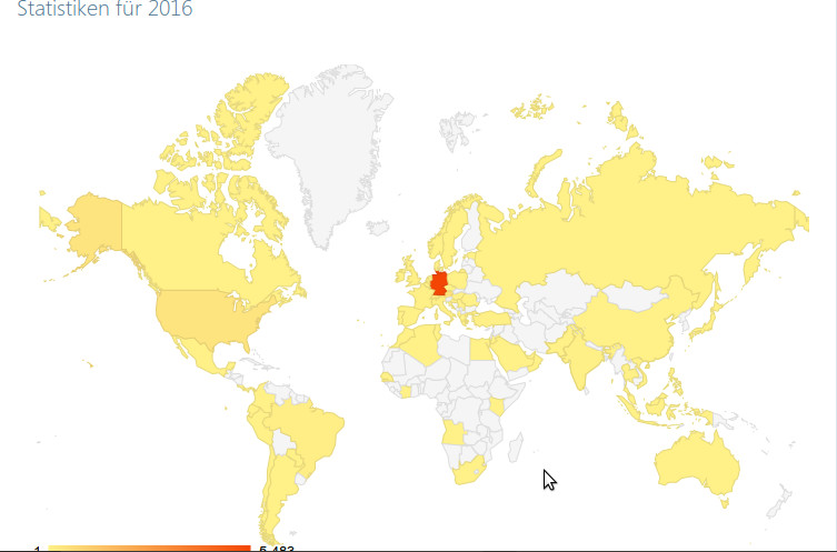 Blogbesucher 2016 nach Ländern